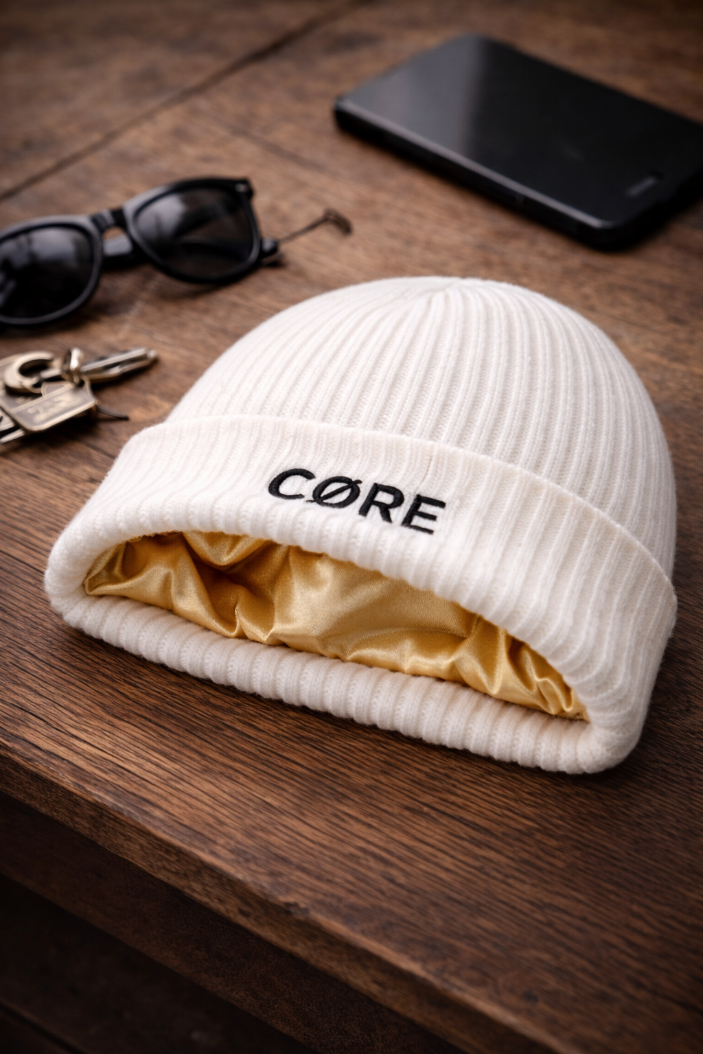 CØRE Classic Beanie – Milky White